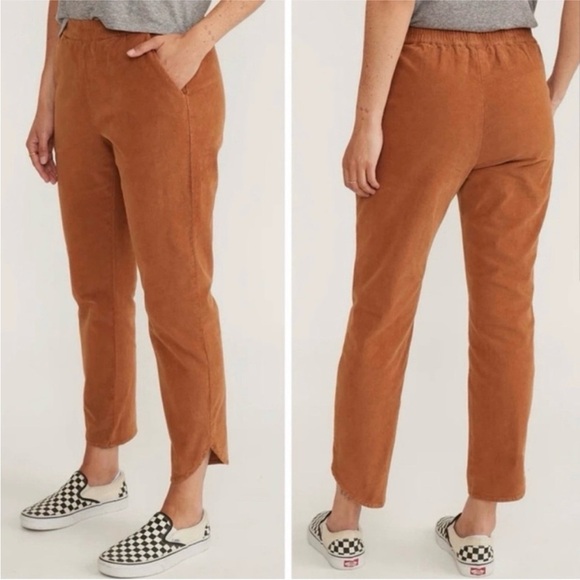 Marine Layer Pants - Marine Layer Allison Corduroy Trousers Camel Dolphin Hem Women’s Medium